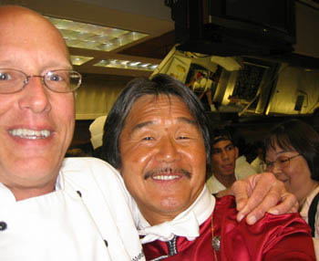 chef bobby buzz with Iron Chef Sakai
